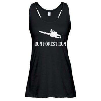 Lumberjack Run Forest Run Chainsaw Logger Arborist Ladies Essential Flowy Tank