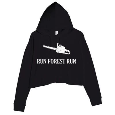 Lumberjack Run Forest Run Chainsaw Logger Arborist Crop Fleece Hoodie