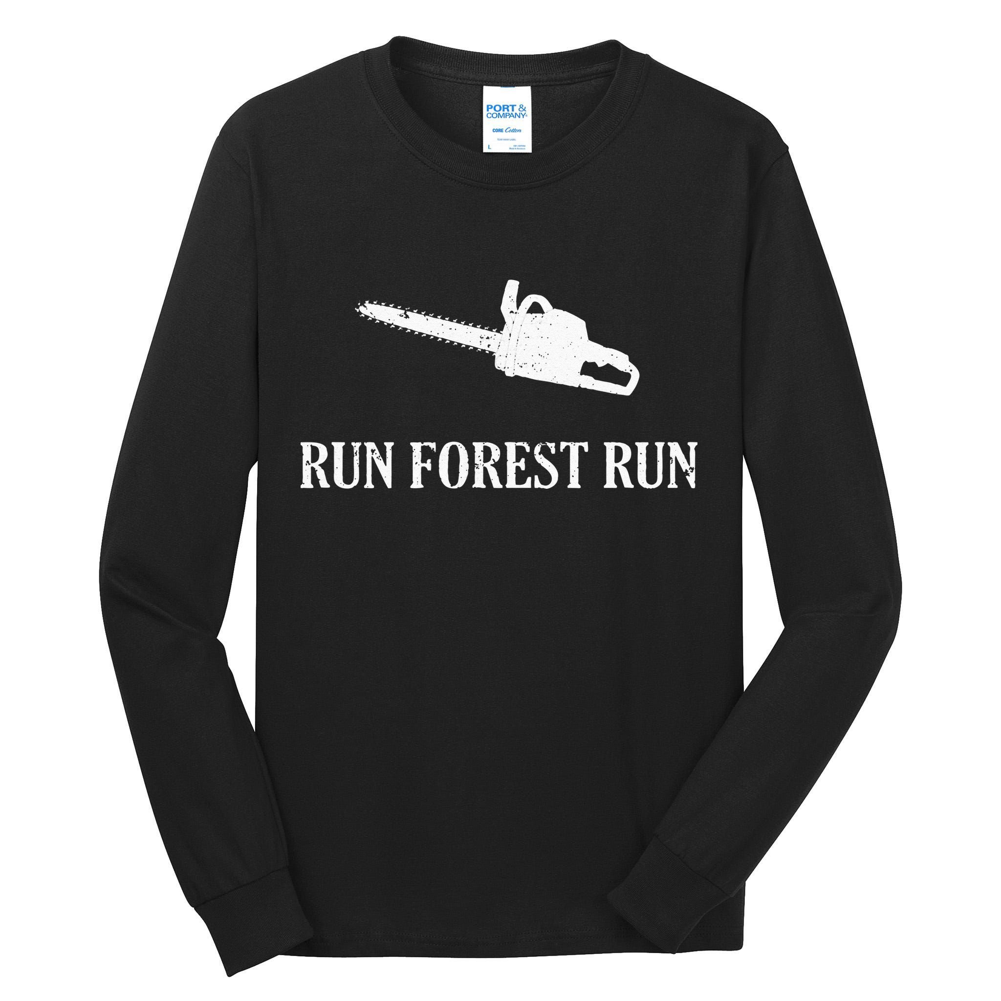 Lumberjack Run Forest Run Chainsaw Logger Arborist Tall Long Sleeve T-Shirt