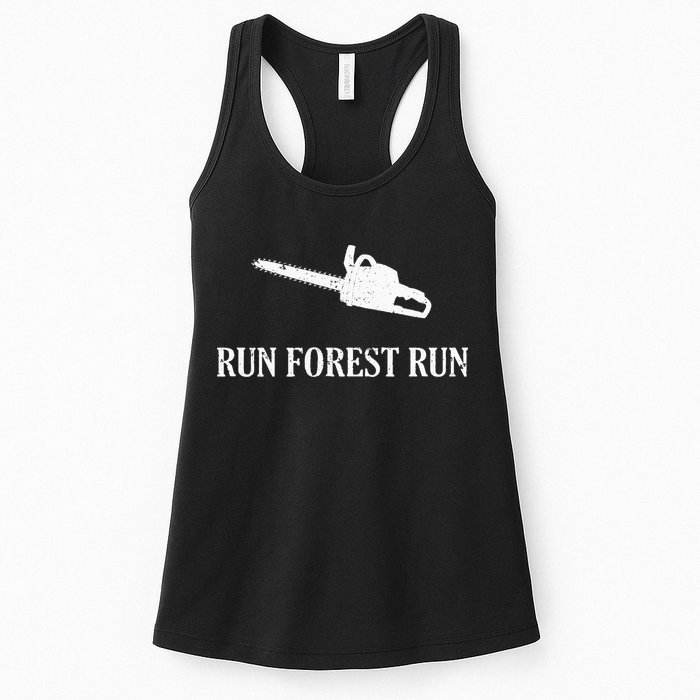 Lumberjack Run Forest Run Chainsaw Logger Arborist Womens Tank Top