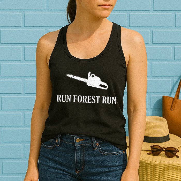 Lumberjack Run Forest Run Chainsaw Logger Arborist Womens Tank Top