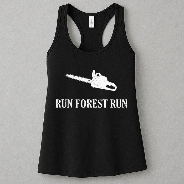 Lumberjack Run Forest Run Chainsaw Logger Arborist Womens Tank Top