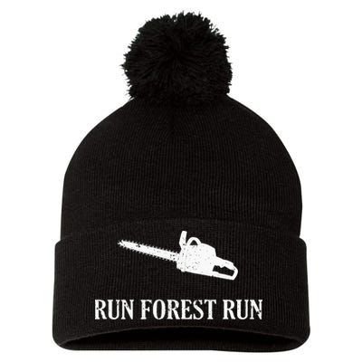 Lumberjack Run Forest Run Chainsaw Logger Arborist Pom Pom 12in Knit Beanie