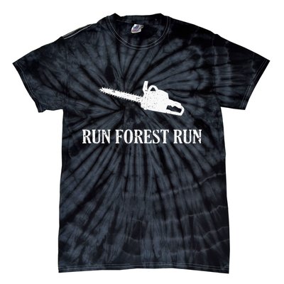 Lumberjack Run Forest Run Chainsaw Logger Arborist Tie-Dye T-Shirt