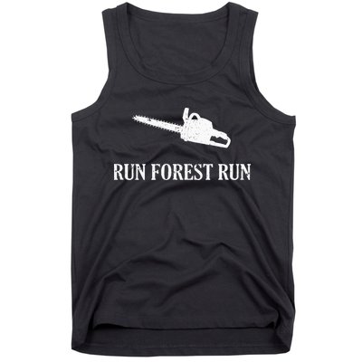 Lumberjack Run Forest Run Chainsaw Logger Arborist Tank Top