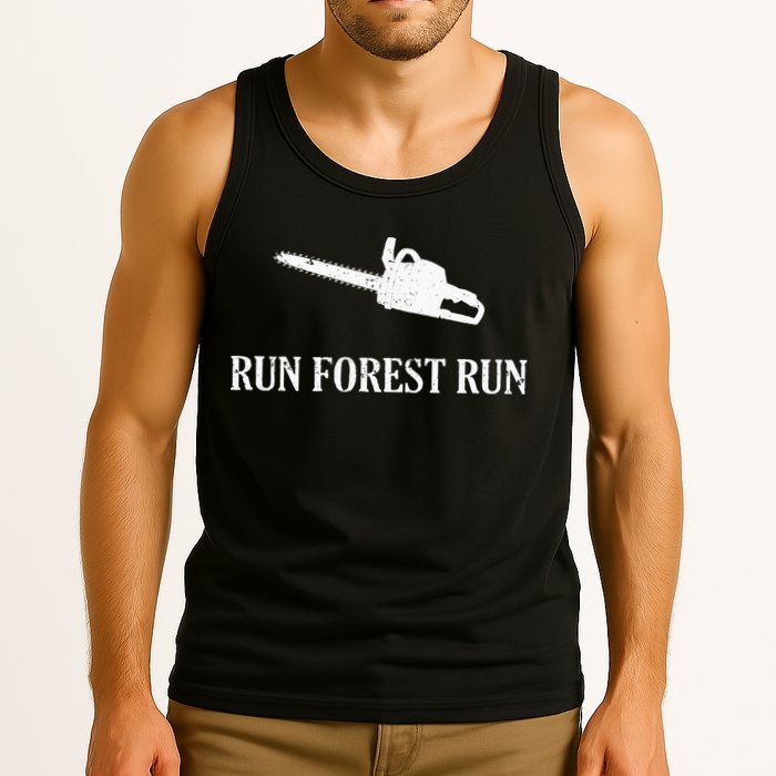 Lumberjack Run Forest Run Chainsaw Logger Arborist Tank Top