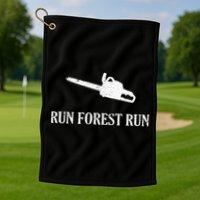 Lumberjack Run Forest Run Chainsaw Logger Arborist Golf Towel