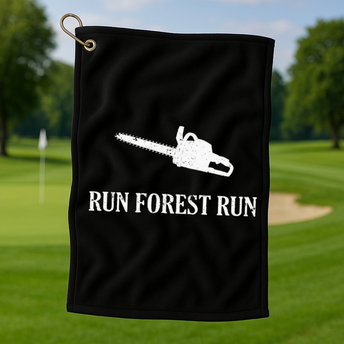 Lumberjack Run Forest Run Chainsaw Logger Arborist Golf Towel