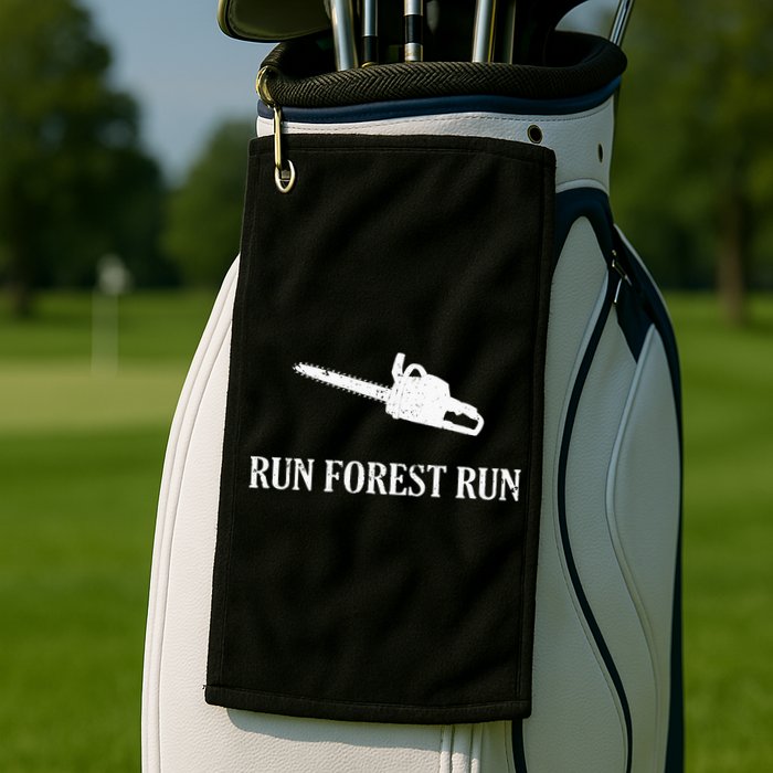 Lumberjack Run Forest Run Chainsaw Logger Arborist Golf Towel