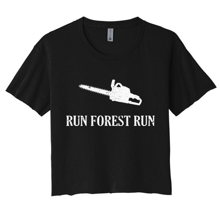 Lumberjack Run Forest Run Chainsaw Logger Arborist Crop Top
