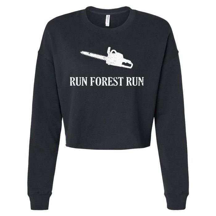 Lumberjack Run Forest Run Chainsaw Logger Arborist Cropped Pullover Crew