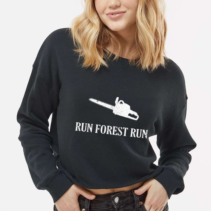 Lumberjack Run Forest Run Chainsaw Logger Arborist Cropped Pullover Crew