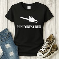 Lumberjack Run Forest Run Chainsaw Logger Arborist Womens T-Shirt