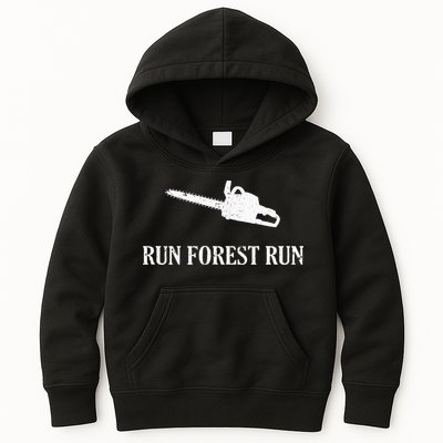 Lumberjack Run Forest Run Chainsaw Logger Arborist Kids Hoodie