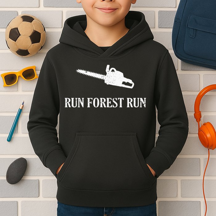 Lumberjack Run Forest Run Chainsaw Logger Arborist Kids Hoodie