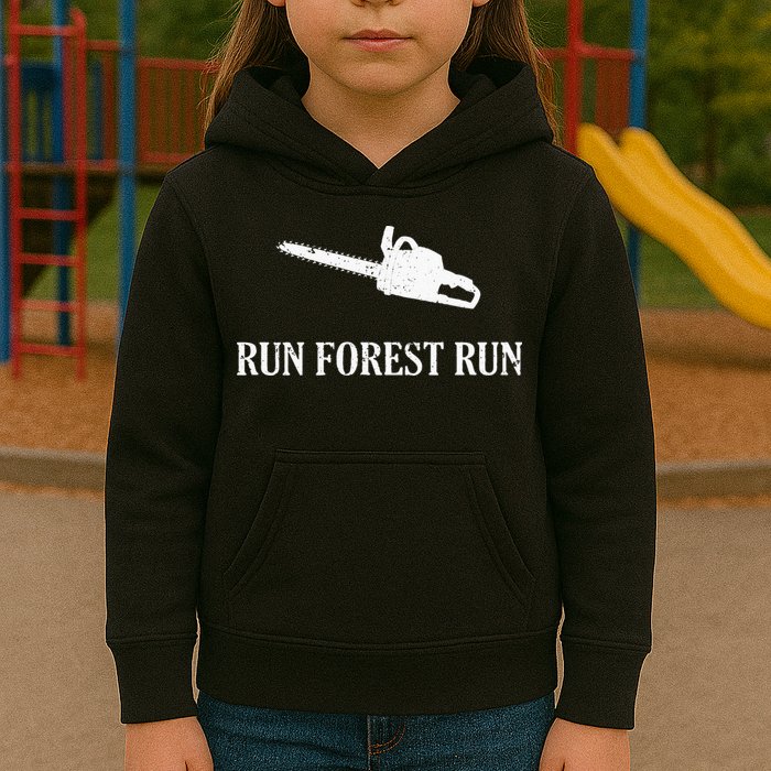 Lumberjack Run Forest Run Chainsaw Logger Arborist Kids Hoodie