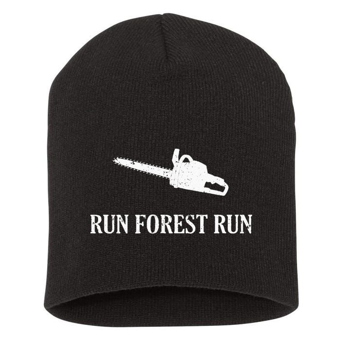 Lumberjack Run Forest Run Chainsaw Logger Arborist Short Acrylic Beanie