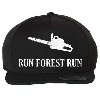 Lumberjack Run Forest Run Chainsaw Logger Arborist Wool Snapback Cap