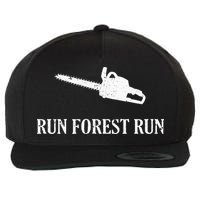 Lumberjack Run Forest Run Chainsaw Logger Arborist Wool Snapback Cap