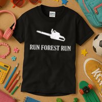 Lumberjack Run Forest Run Chainsaw Logger Arborist Kids T-Shirt