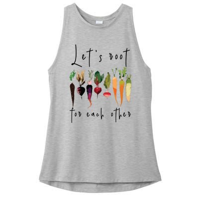 Lets Root For Each Other Funny Gardening Lovers Women Tank Top Ladies PosiCharge Tri-Blend Wicking Tank