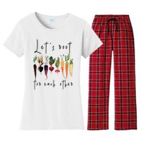 Lets Root For Each Other Funny Gardening Lovers Women Tank Top Women's Flannel Pajama Set