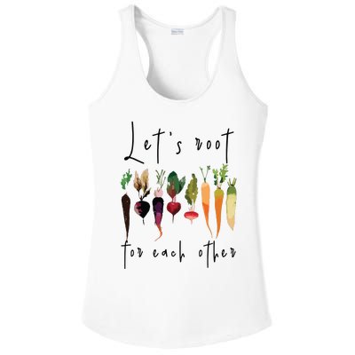 Lets Root For Each Other Funny Gardening Lovers Women Tank Top Ladies PosiCharge Competitor Racerback Tank