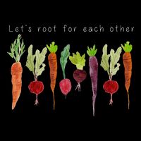 Lets Root For Each Other Vegetable Quote Drawstring Bag