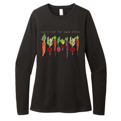 Lets Root For Each Other Vegetable Quote Womens CVC Long Sleeve Shirt