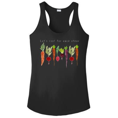 Lets Root For Each Other Vegetable Quote Ladies PosiCharge Competitor Racerback Tank