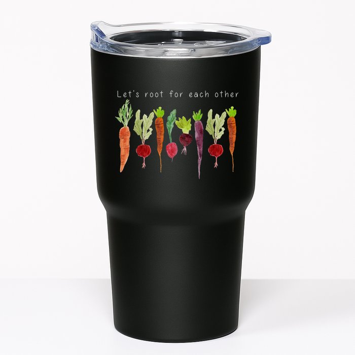 Lets Root For Each Other Vegetable Quote Tumbler
