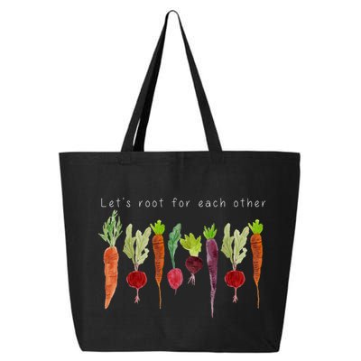 Lets Root For Each Other Vegetable Quote 25L Jumbo Tote