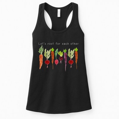 Lets Root For Each Other Vegetable Quote Womens Tank Top