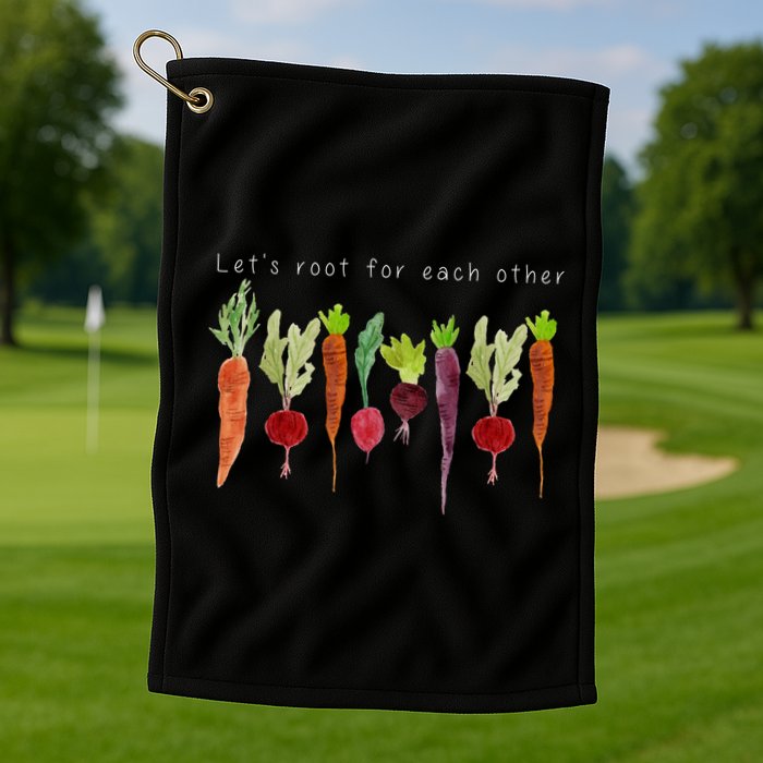 Lets Root For Each Other Vegetable Quote Golf Towel