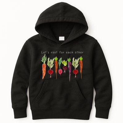 Lets Root For Each Other Vegetable Quote Kids Hoodie