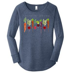 Lets Root For Each Other Vegetable Quote Women's Perfect Tri Tunic Long Sleeve Shirt