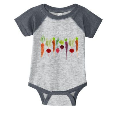 Lets Root For Each Other Vegetable Quote Infant Baby Jersey Bodysuit