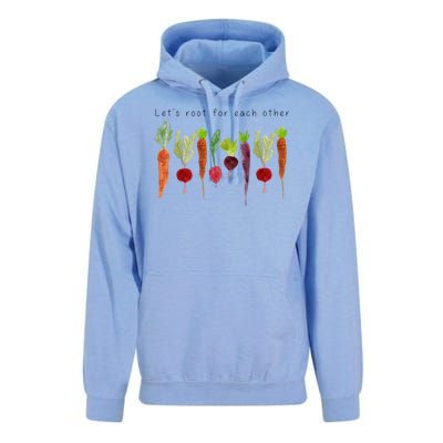 Lets Root For Each Other Vegetable Quote Unisex Surf Hoodie