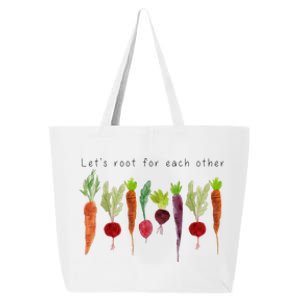 Lets Root For Each Other Vegetable Quote 25L Jumbo Tote