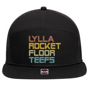 Lylla & Rocket & Floor & Teefs 7 Panel Mesh Trucker Snapback Hat