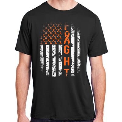 Leukemia Ribbon Fight American Flag Leukemia Awareness Adult ChromaSoft Performance T-Shirt