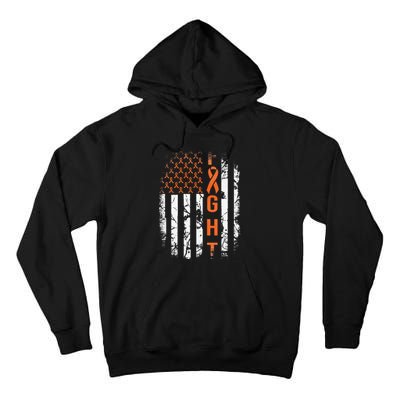 Leukemia Ribbon Fight American Flag Leukemia Awareness Tall Hoodie