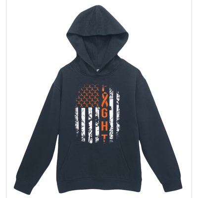 Leukemia Ribbon Fight American Flag Leukemia Awareness Urban Pullover Hoodie