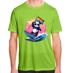 Lgbt Rainbow Flag Pride Lgbt Pride Month Surfing Bear Gift Adult ChromaSoft Performance T-Shirt