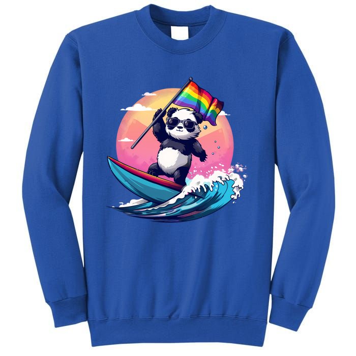 Lgbt Rainbow Flag Pride Lgbt Pride Month Surfing Bear Gift Sweatshirt