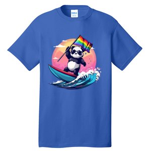 Lgbt Rainbow Flag Pride Lgbt Pride Month Surfing Bear Gift Tall T-Shirt