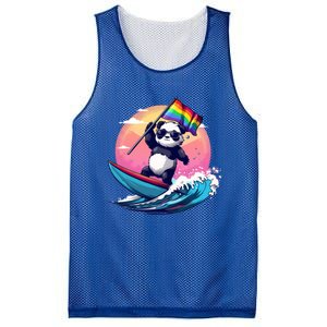 Lgbt Rainbow Flag Pride Lgbt Pride Month Surfing Bear Gift Mesh Reversible Basketball Jersey Tank