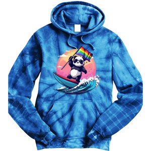 Lgbt Rainbow Flag Pride Lgbt Pride Month Surfing Bear Gift Tie Dye Hoodie