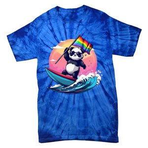 Lgbt Rainbow Flag Pride Lgbt Pride Month Surfing Bear Gift Tie-Dye T-Shirt