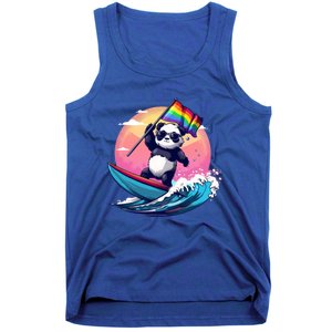 Lgbt Rainbow Flag Pride Lgbt Pride Month Surfing Bear Gift Tank Top